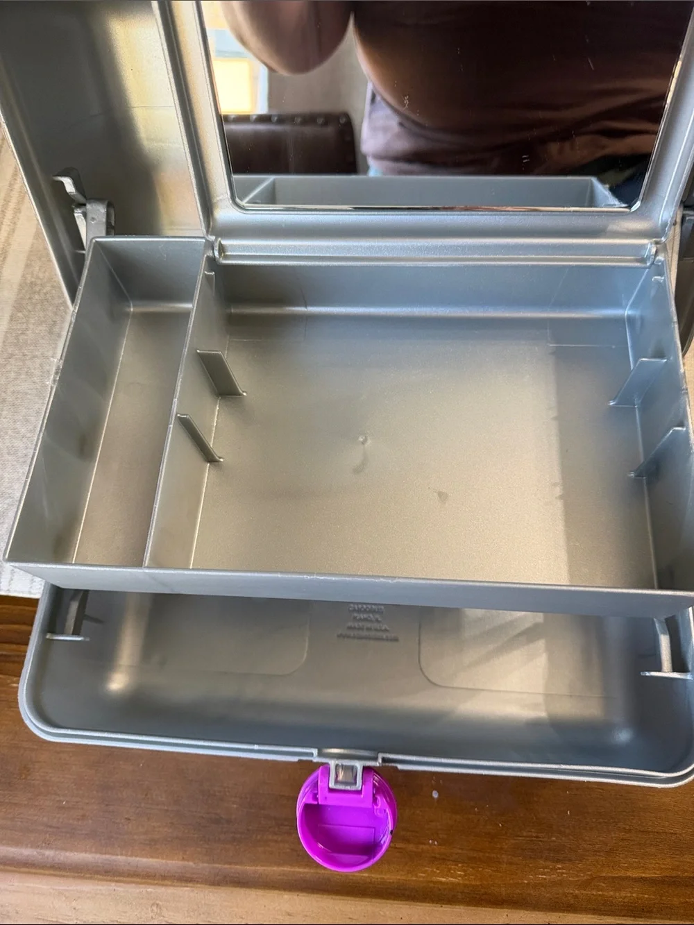 Caboodles Silver Makeup Case with Pink Handle